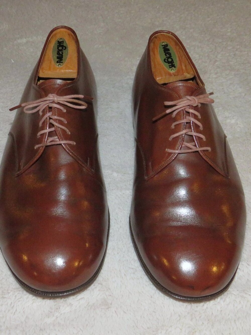 E. Vogel Bespoke Brown Calf Leather Plain Toe Derby 11 EE